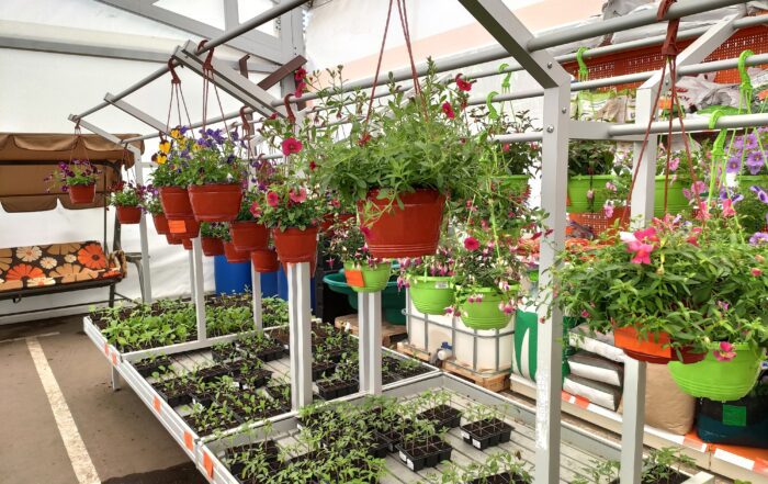 Plastic gardening pots